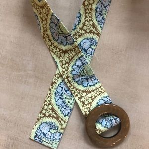 Fabric Belt with Gold Buckle